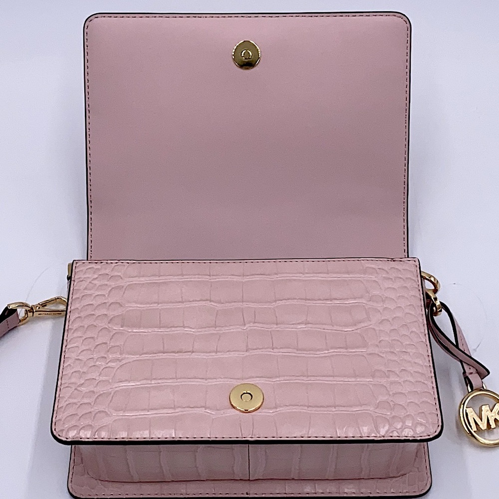 MICHAEL KORS MERCER SM CLUTCH XBODY POWDER BLUSH - Picture 8 of 16